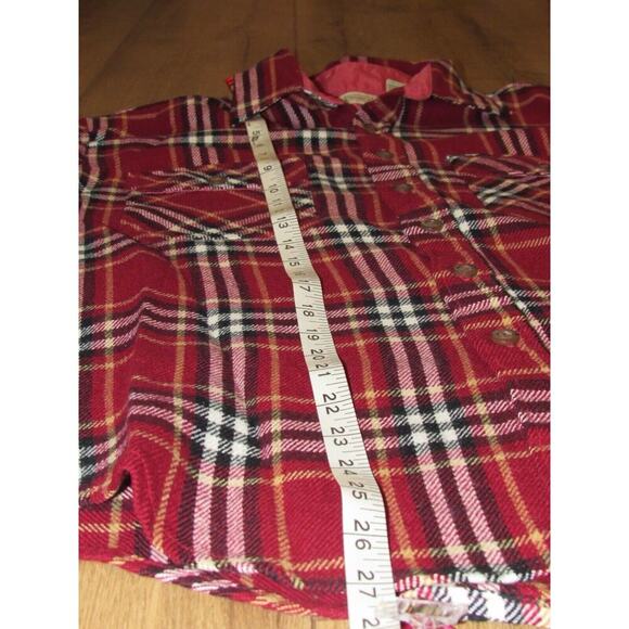 Vintage Sears Red Plaid Flannel Lightweight Button Shirt Large 16-16 1/2 - Picture 11 of 14